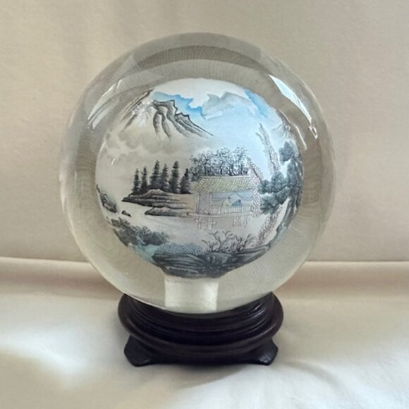 Reverse Painted Glass Globe - Picture 1 of 8